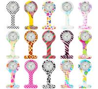 Kenning 15 Pack Clip on Nurse Watches for Women Men, Silicone Lapel Pin Pocket Fob Stethoscope Watches with Second Hand for Doctor Nurse Student Graduation Xmas Birthday Gifts, Cute Color