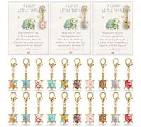 Kenning 20 Travel Turtle Keychains Bulk Lucky Sea Turtle Keychain Positive Inspirational Charm Gifts for Women Nurse Teacher