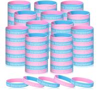Kenning 200 Pcs Loss Awareness Pink and Blue Miscarriage Silicone Bracelets Pregnancy Loss Awareness Bracelets Support for Memorials Remembrance Fundraising Keepsake Gift Giving Women and Men
