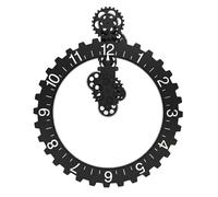 Kenning 22 Inch Gear Clock with Moving Gears 3D Mechanical Wall Clock Retro Silent Large for Home Living Room Office Reading Room Decor(Black)