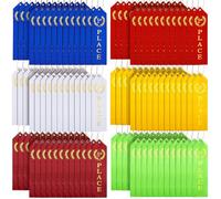 Kenning 360 Pcs Swimming Gymnastics Track Award Ribbon Award Ribbons 1st to 6th Place Flat Carded Set First Place Prizes with Card and Rope Award Ribbon Organizer Contest Award Ribbons, 6 Color