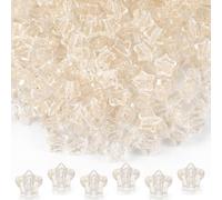 Kenning 500 Pcs 13mm Gold Glitter Sparkle Star Beads Bulk Star Pony Beads Supplies for DIY Jewelry Making, Hair Braiding, Bracelets & Necklace
