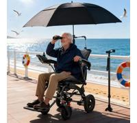 KENNOE Foldable Electric Wheelchair with Powerful Dual Motor for Adults, 230lbs Capacity Ultra-Light Foldable Mobility Scooter | 3-Second Folding,6AH