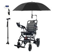 KENNOE Motorized Mobility Lightweight Carbon Aluminium Electric Powerchair, All Terrain Travel Size, 150kg Capacity, Includes Umbrella, Walking Stick and USB Light,6ah