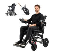KENNOE Small Lightweight Electric Wheelchair with Removable 20AH Lithium Battery, All Terrain with 360W Motors, Airline Approved