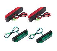Kennso 4Pcs Navigation RED & GREEN Waterproof Bulb Lights Strip Light Bar Kit Utility Strip Bar for Marine Boat Yach Automotive Lighting