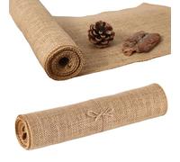 KENNUOCAT Burlap Table Runner Made of Jute Roll for Weddings,Woven Hessian Fabric Tablecloth,Burlap Rolls Table Cover Rustic Farmhouse Party Decoration (12x108)