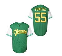 Kenny Powers 55 Jerseys Charros Eastbound and Down Myrtle Beach Mermen Movie Baseball Jersey for Men S-XXXL, Green, Large