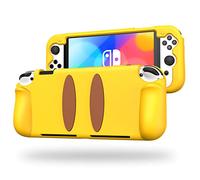 KENOBEE Cute Case for Nintendo Switch OLED 2021 Release, Soft Silicone Shockproof Anti-Scratch Protective Cover with Ergonomic Grip Design, Accessories for Switch OLED, Yellow,