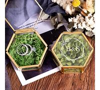Kenon Custom Glass Ring Box, Personalized Wedding Ring Box, Gold Geometric Ring Bearer Box, Engagement Ring Box, Proposal Ring Box, Jewelry Box