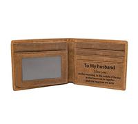 Kenon Engraved Custom RFID Blocking Bifold Stylish Wallet for Men, Birthday Gift for Husband, Personalized Wallet Christmas Valentine's Day Gifts for Husband