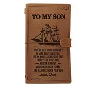 Kenon Engraved Leather Notebook To My Son From Dad - Hand-Crafted Genuine Leather Journal for Writing, Poets, Travelers, as a Diary or Life Planner - For Son Birthday Anniversary Day