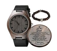 Kenon Engraved Wooden Watch for Dad, Personalized Wood Watch Birthday Christmas Gifts for Dad(for Dad)