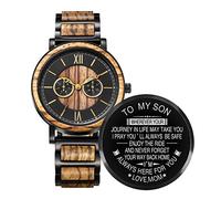 Kenon Engraved Wooden Watch for Son from Mom Customized Personalized Wood Watches for Men Birthday Anniversary (for Son from Mom)