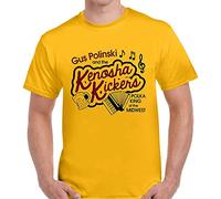 Kenosha Kickers Polka Home Alone Inspired T-Shirt - Retro Christmas Film Tee Yellow XL