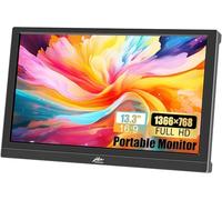 Kenowa 13.3 Inch VGA Portable Monitor, FHD 1366 x 768 Screen LCD External Display with HDMI VGA Headphone Jack for PS3 PS4 Mac Raspberry Pi Computer Laptop