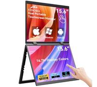 Kenowa 15.6" TouchScreen Dual Screen Monitor IPS Full HD 1080P Portable Touch Screen Folding Dual Dispaly 360° Rotatable with Speakers/Type-C/Mini HDMI Port for Laptop,Windows,Mac,PS4/5,Xbox,Plug&Play