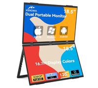 Kenowa 18.5" 120Hz Dual Monitor Portable Laptop Screen Extender 1080P Type-C Mini Hdmi For Pc Windows OS Phone Gaming Devices, 360° Foldable Dual Screen Monitor, Built-in Speakers