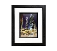 Kenro Ambassador Series Black Photo Frame 6x8 / 15x20cm with Bevel Mount Picture Frame - AMR1520B
