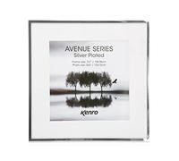 Kenro Avenue Silver Plated Photo Frame 5x5 Inch / 13x13cm with White White Mat for Photo 4x4 Inch / 10x10cm - AVE1010S