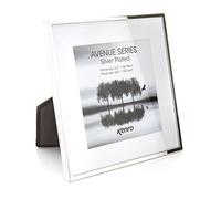 Kenro Avenue Silver Plated Photo Frame 7x7 Inch / 18x18cm with White Mat for Photo 5x5 Inch / 13x13cm - AVE1313S