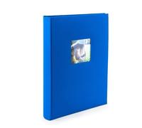 Kenro Blue Aztec Series Linen Photo Album for 300 Photos 6x4 Inch / 10x15cm with Space for Photograph on Front Cover and Slip-In Pages - AZ105UE