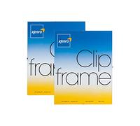 Kenro Box of 2 Clip Frame 11x14 / 28x35cm with Glass Front for Posters, Certificates, Drawings & Illustrations. Contemporary Poster Frame with Metal Clips - KCF008