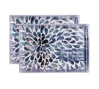 Kenro Box of 2 Glitter Shake Photo Frame 6x4 Inch / 10x15cm Novelty Gift with Round Silver Sequins - KS1015-2