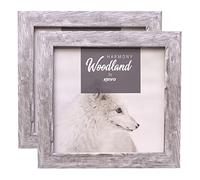 Kenro Box of 2 Harmony Woodland Silver Grey Rustic Wood-Effect Photo Frame - 8x12 Inch / 20x30cm Premium Photo Frames with Minimalistic Design - HW2030GY-2
