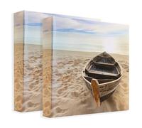 Kenro Box of 2 Holiday Series Boat Design Memo Photo Album for 200 Photos 6x4 Inch / 10x15cm with Slip-In Pages - HOL105