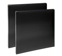 Kenro Box of 2 Savoy Series Black Faux Leather Photo Album for 200 Photos 6x4 inch / 10x15cm with Frame for Photograph on Cover and Memo Space Beside Each Photograph, Savoy Series - KD151