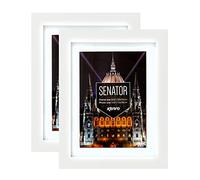Kenro Box of 2 Senator White Wood Photo Frames A3 / 29.7x42cm with White Mat for Photo A4 / 21x29.7cm - SNF2130W