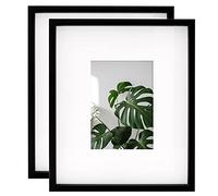 Kenro Box of 2 Strata Series Black Photo Frame 12x10 Inch / 25x30cm with Wide Mat for Photo 7x5 Inch / 13x18cm - ST1318B