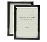 Kenro Box of 2 Whisper Classic Black 7x5 Inch / 13x18cm Photo Frame with Silver Plated Edging - WSC1318B