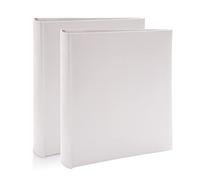 Kenro Box of 2 White Satin Wedding Photo Album for 200 Photos 6x4 inch / 10x15cm with Memo Space, Gift for Christening Anniversary New Baby Celebration, Slip-In Pages - KD152