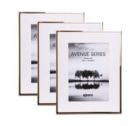 Kenro Box of 3 Avenue Rose Gold Photo Frame 10x12 Inch / 25x30cm with White Mat for 8x10 Inch / 20x25cm - AVE2025RG