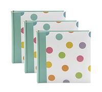 Kenro Box of 3 Candy Series Memo Photo Album, Colourful Spots Design, for 200 Photos 7x5 Inch/13x18cm - CN102SP