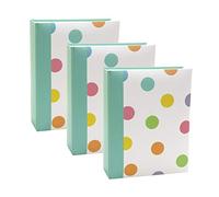 Kenro Box of 3 Candy Spot Colourful Small Photo Album for 100 Photos 7x5 inch / 13x18cm Teal - CN104SP