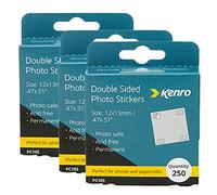 Kenro Box of 3 Double Sided Photo Stickers (3X 250) - Double Sided Stickers for Sticking Photographs into Your Photo Album Scrapbook. Scrapbook Stickers for Scrapbooking Paper Crafts - PC105.