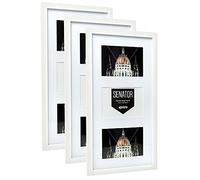 Kenro Box of 3 Senator White Wood Triple Photo Frames with White Mat for 3 Photos 6x4 inch / 10x15cm - SNF1015W/3