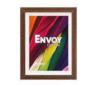 Kenro Brown PVC Photo Frame with White Mat for Photo 8x10 / 20x25cm (Frame Size 12x10 / 25x30cm) - EVC2025B