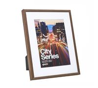 Kenro City Series Brown Photo Frame 8x10 / 20x25cm with White Mat for Photo 8x6 / 15x20cm - CT1520BN