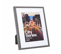 Kenro City Series Grey Photo Frame A4 / 21x29.7cm with White Mat for Photo 9x6 / 23x15cm - CT2315GY