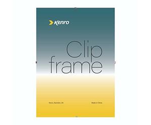 Kenro Clip Frame A1 / 59.4x84cm with Acrylic Front for Posters, Certificates, Drawings & Illustrations. Contemporary Poster Frame with Metal Clips - KCF025