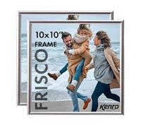 Kenro Frisco Plastic Picture Frames (Box of 1) - 10x10 / 25x25cm Wall Hanging Stylish Photo Frame with Glass Front - Silver