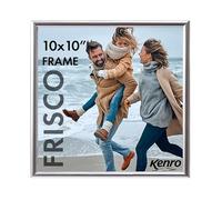 Kenro Frisco Plastic Picture Frames (Box of 1) - 10x10 / 25x25cm Wall Hanging Stylish Photo Frame with Glass Front - Silver