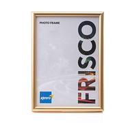 Kenro Frisco Plastic Picture Frames (Box of 1) - 10x12 Inch / 25x30cm Wall Hanging Stylish Photo Frame with Glass Front - Gold