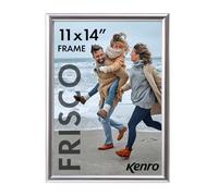 Kenro Frisco Plastic Picture Frames (Box of 1) - 11x14 / 28x35cm Wall Hanging Stylish Photo Frame with Glass Front - Silver