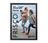 Kenro Frisco Plastic Picture Frames (Box of 1) - 11x14 Inch / 28x35cm Wall Hanging Stylish Photo Frame with Glass Front - Black