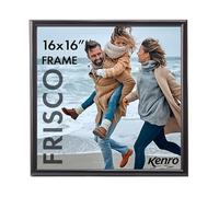 Kenro Frisco Plastic Picture Frames (Box of 1) - 16x16 Inch / 40x40cm Wall Hanging Stylish Photo Frame with Glass Front - Black